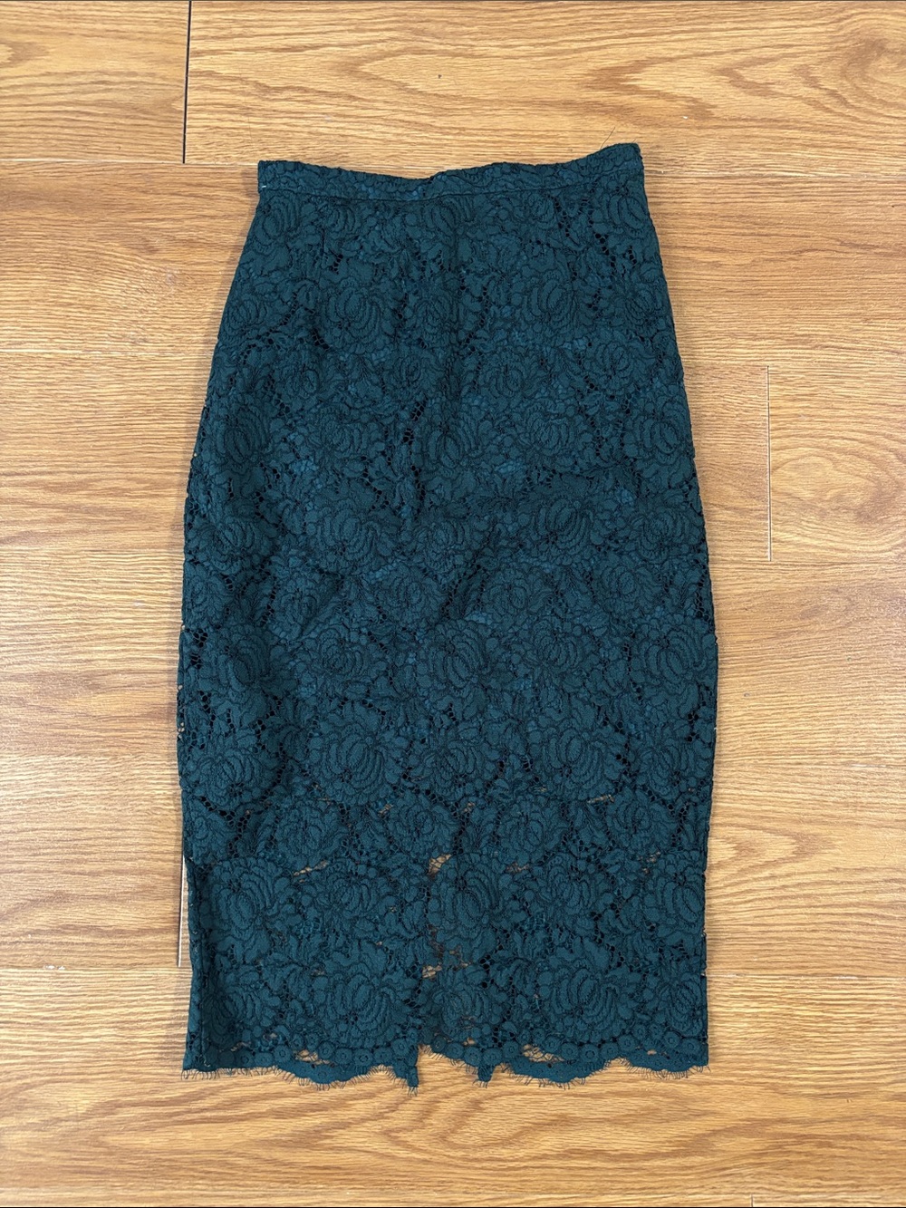 H&M Dark Teal Lace Pencil Skirt